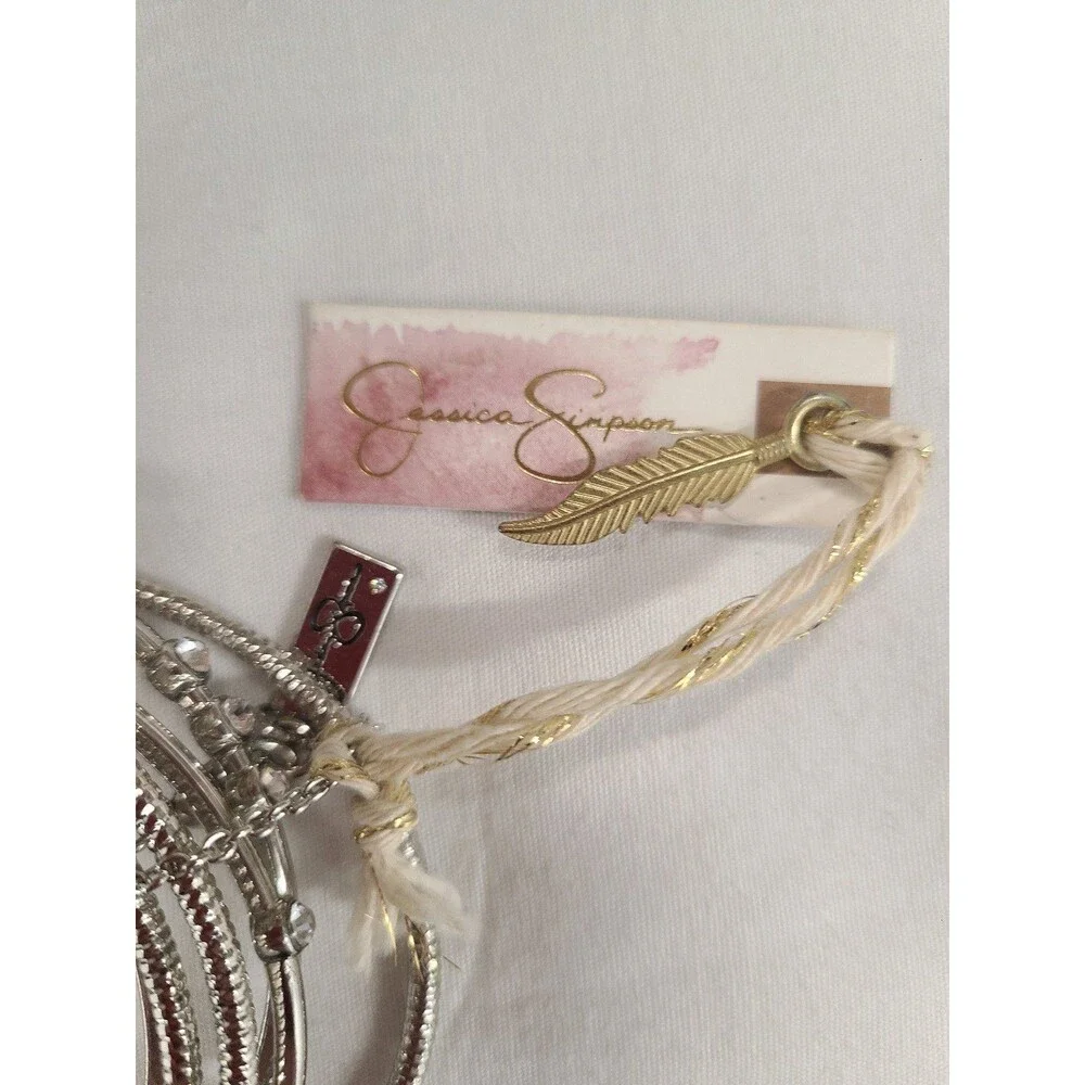 Jessica Simpson Silver-Tone Bangle Bracelet New